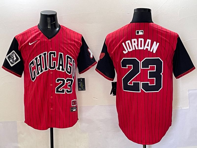 Men Chicago White Sox #23 Jordan Red Stripe Joint Name Nike 2025 MLB Jersey style 36->->